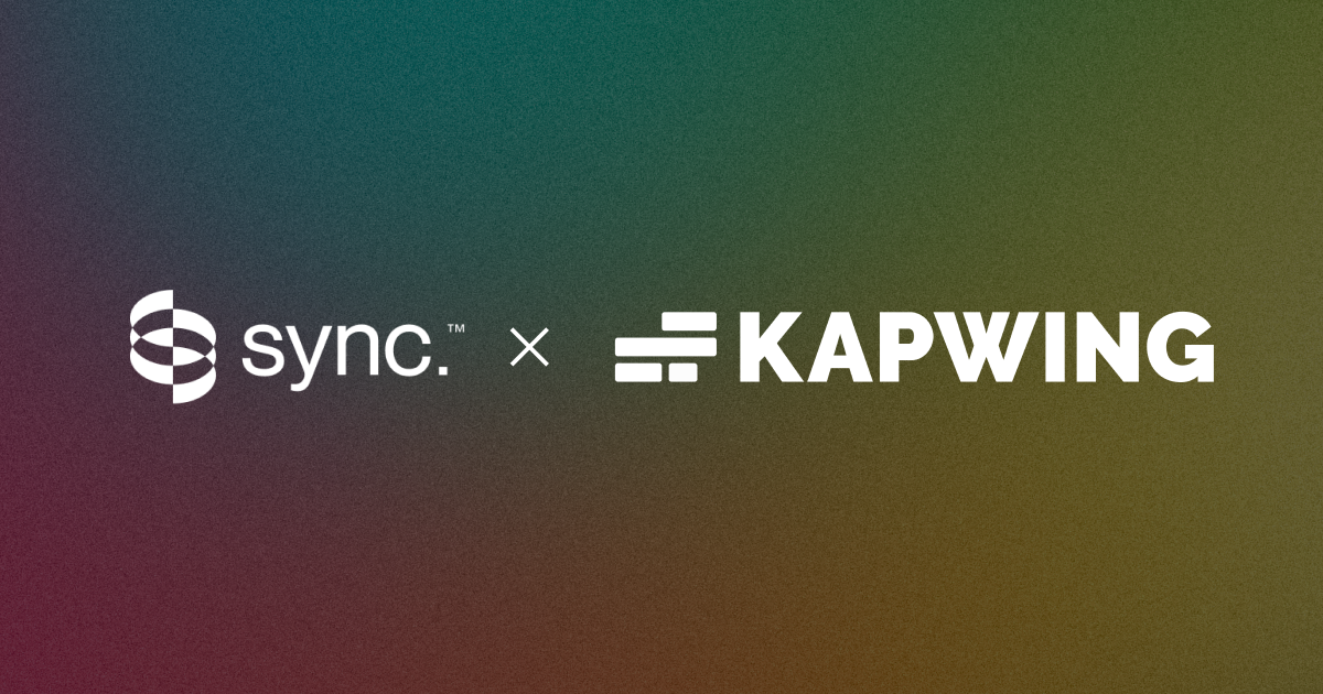 Kapwing x sync.: Taking Lip Sync to New Heights