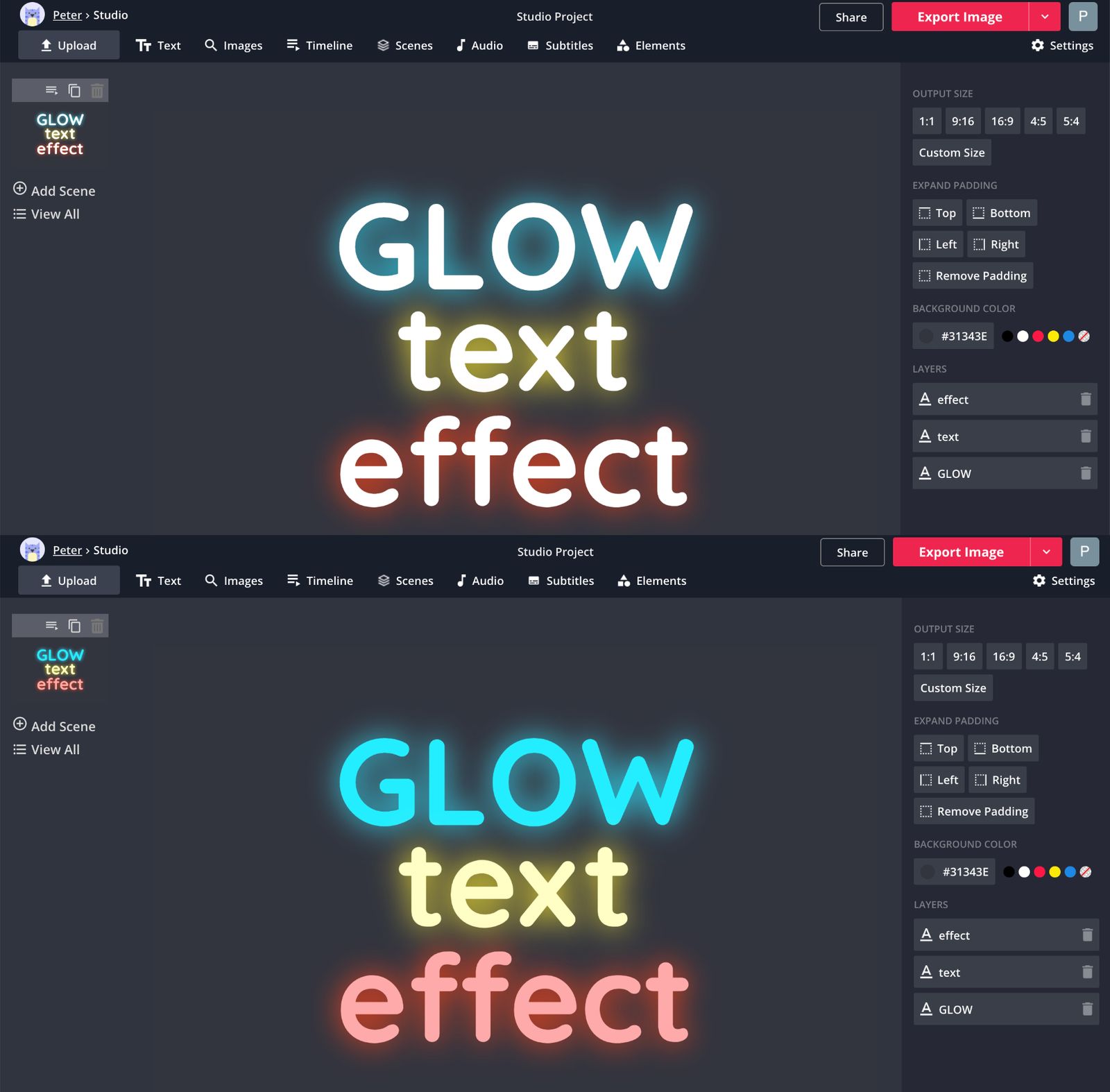 after effect add drop shadow to text
