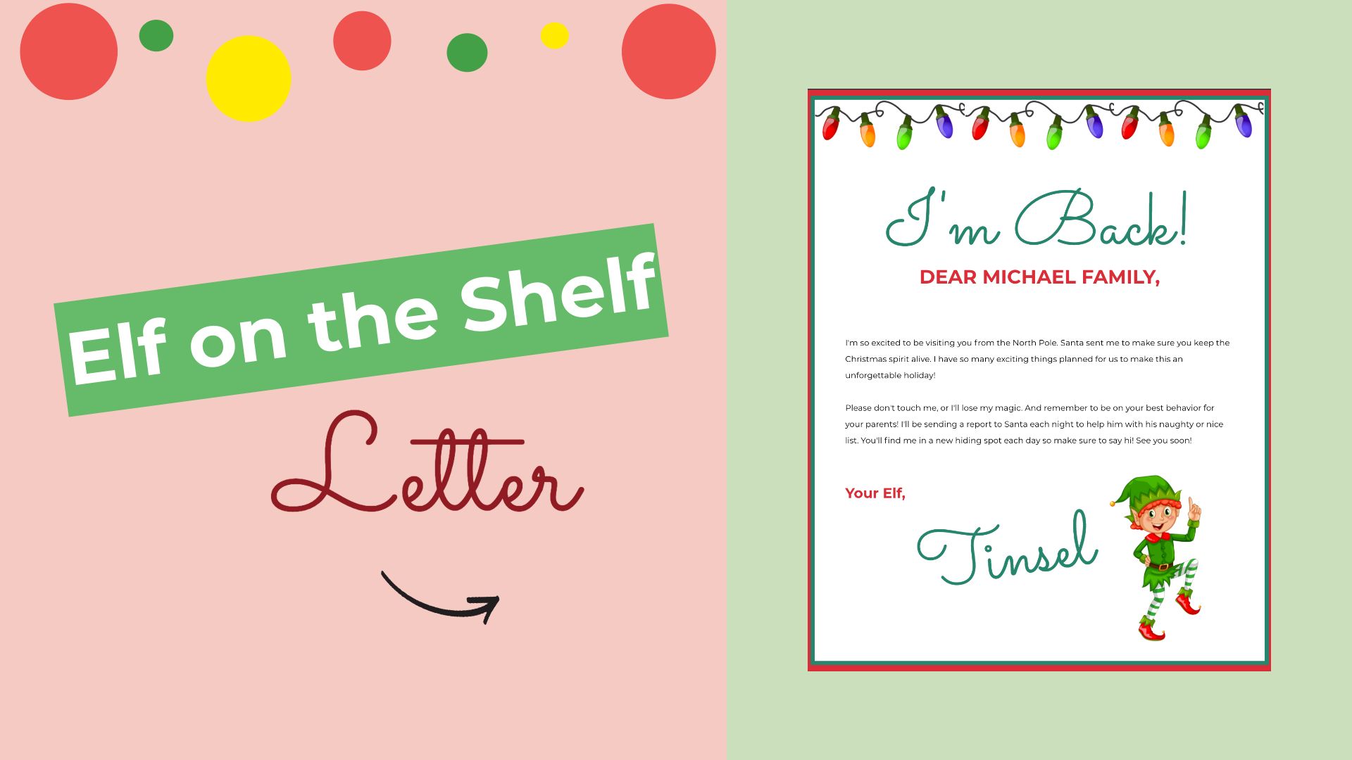 How To Make An Elf On The Shelf Letter Free Template 