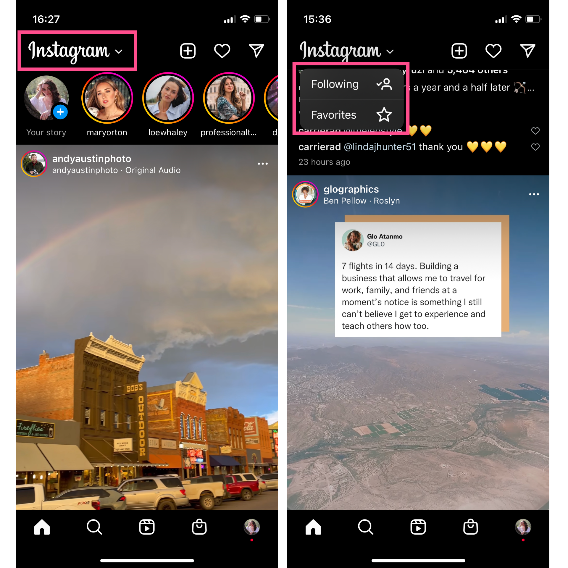 Instagram Adds Following and Favorites Chronological Feed Features