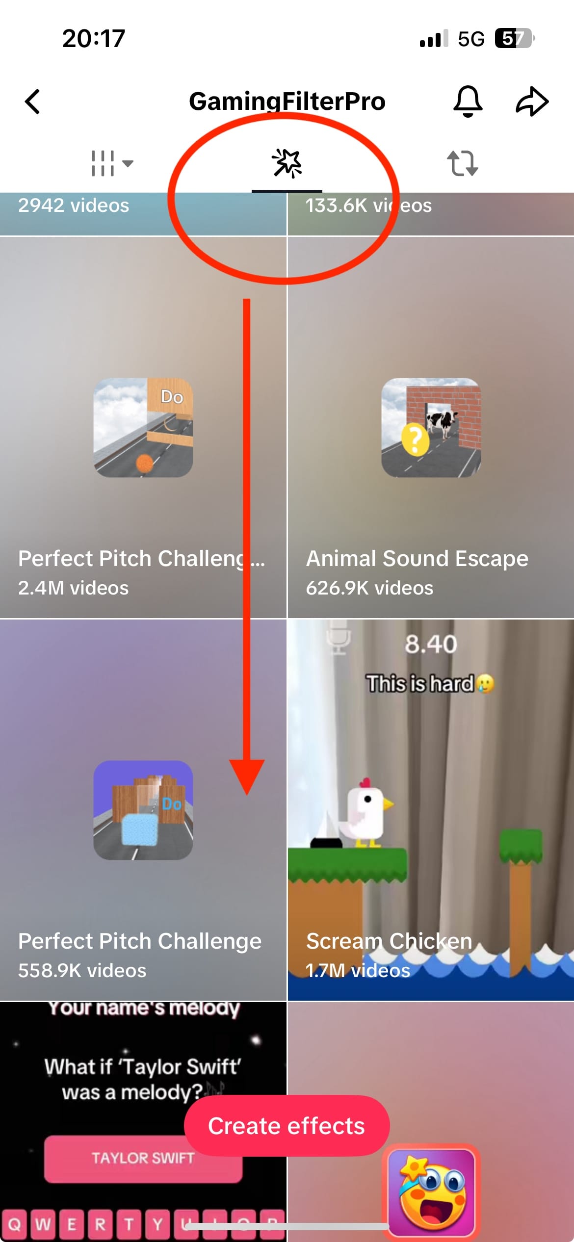 Image of the Pitch Perfect Challenge on TikTok from user @gamingfilterpro