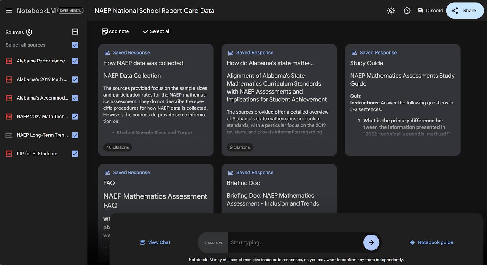 Screenshot from NotebookLM showcasing multiple notes