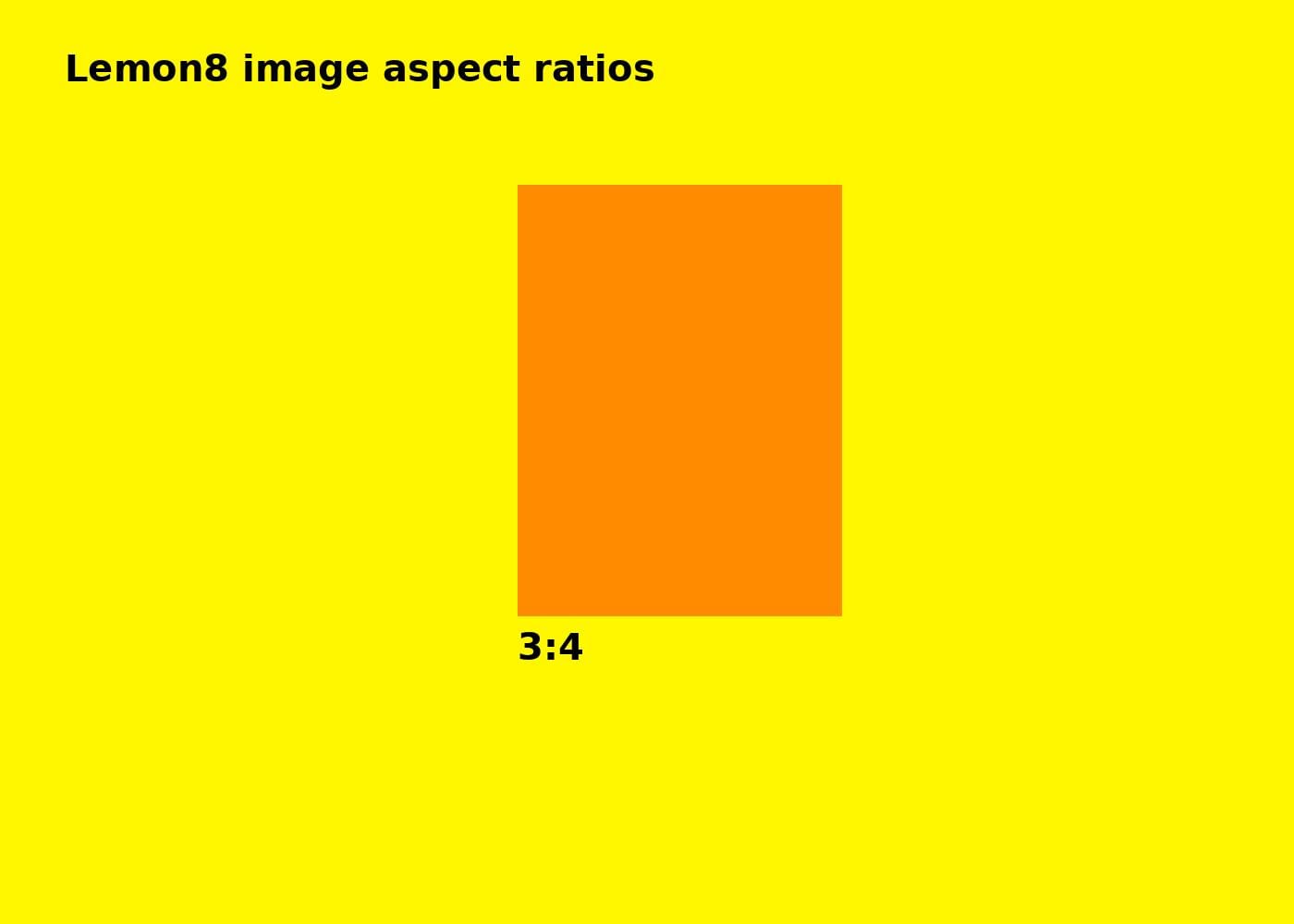 Block illustration showing a 3:4 aspect ratio on a lemon yellow background