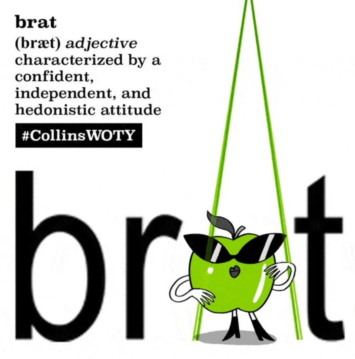  @collins_dictionary_official image of 'brat' and an apple