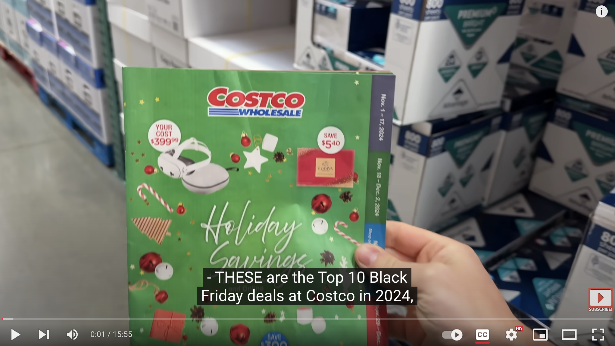 An influencer highlighting Costco deals (The Deal Guy / YouTube).