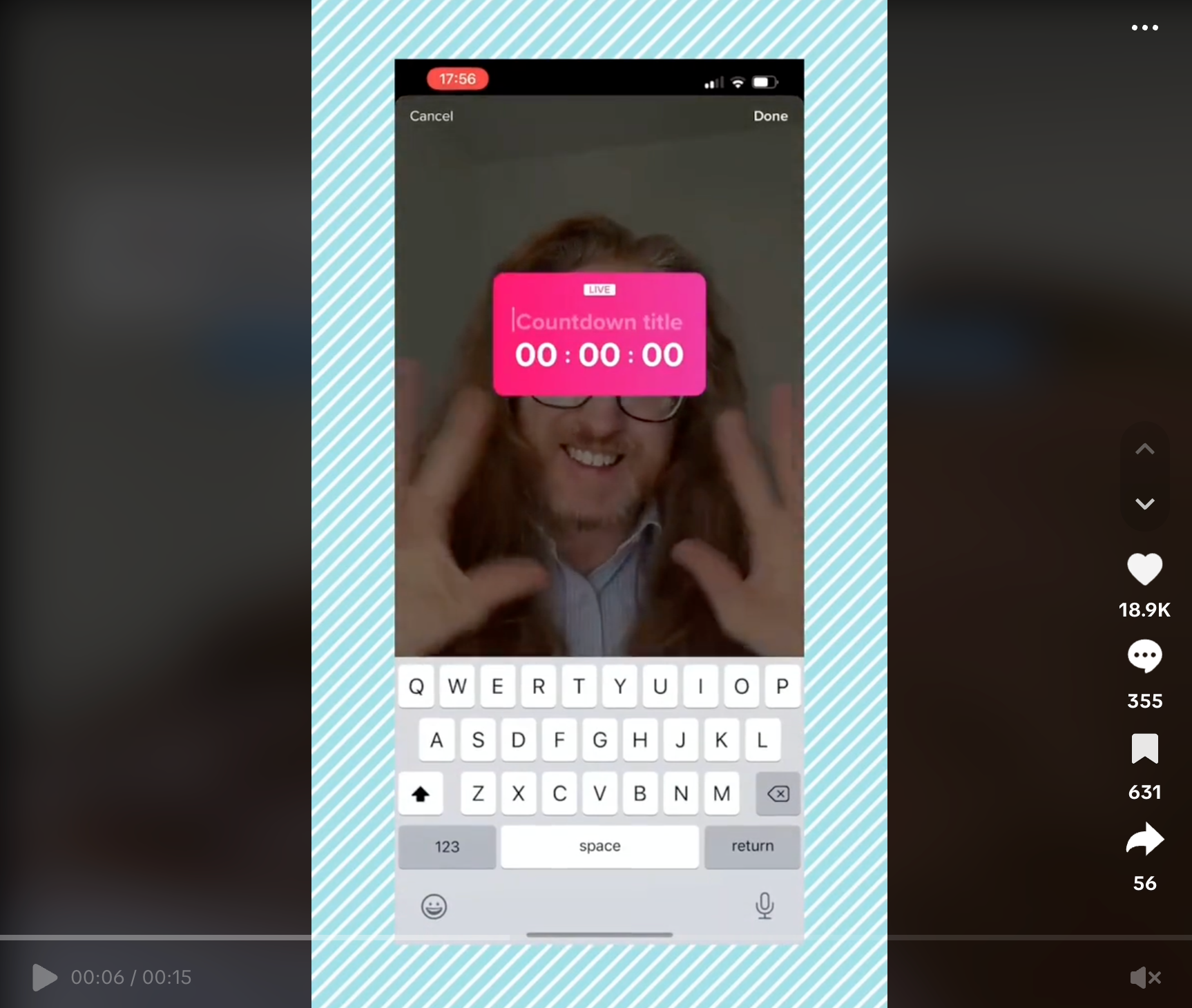 Example of a live countdown sticker on TikTok (@gingermarketer / TikTok)