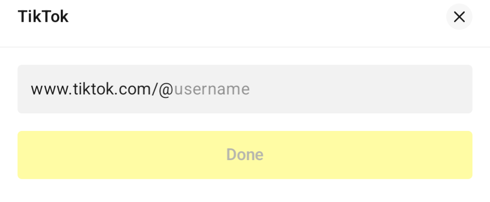 Lemon8: Add a TikTok username.