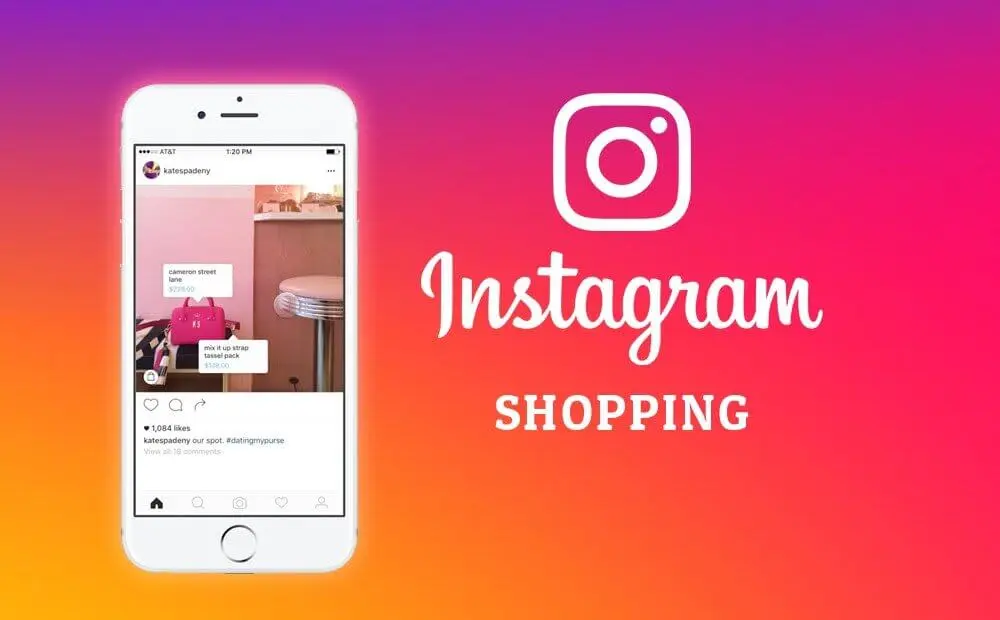 Phone showing an Instagram shop with the Instagram logo on the right.