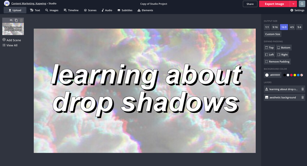 after effects text drop shadow