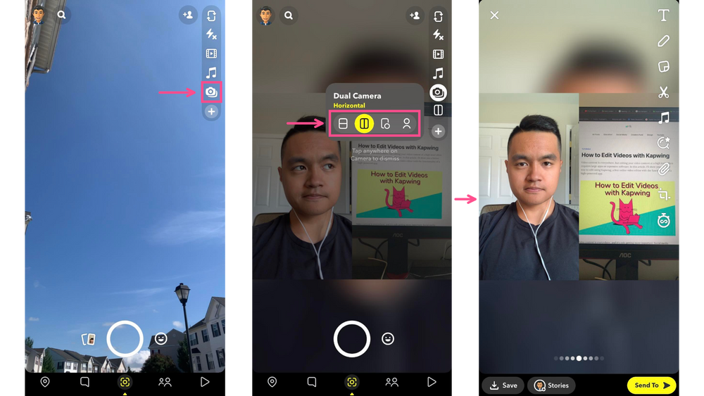 how-to-use-dual-camera-mode-in-snapchat