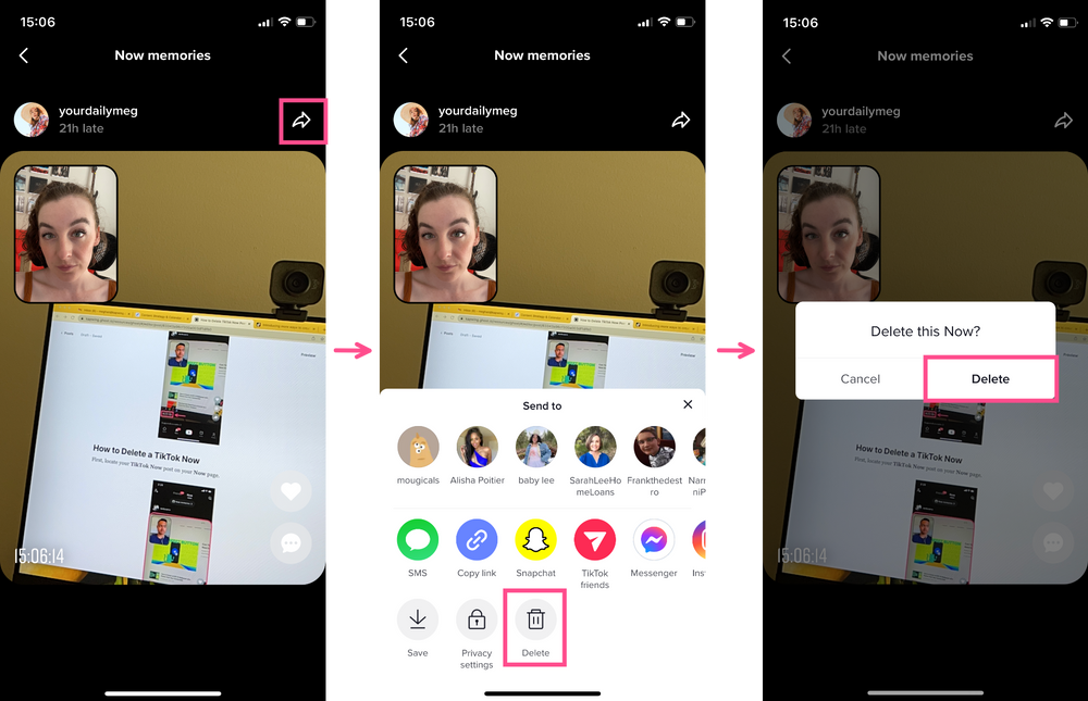 How to Delete TikTok Now Posts and Memories