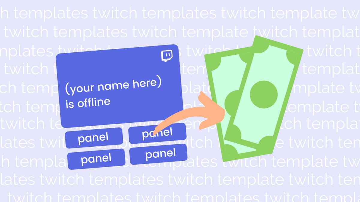 Mockup showing Twitch website with the assets