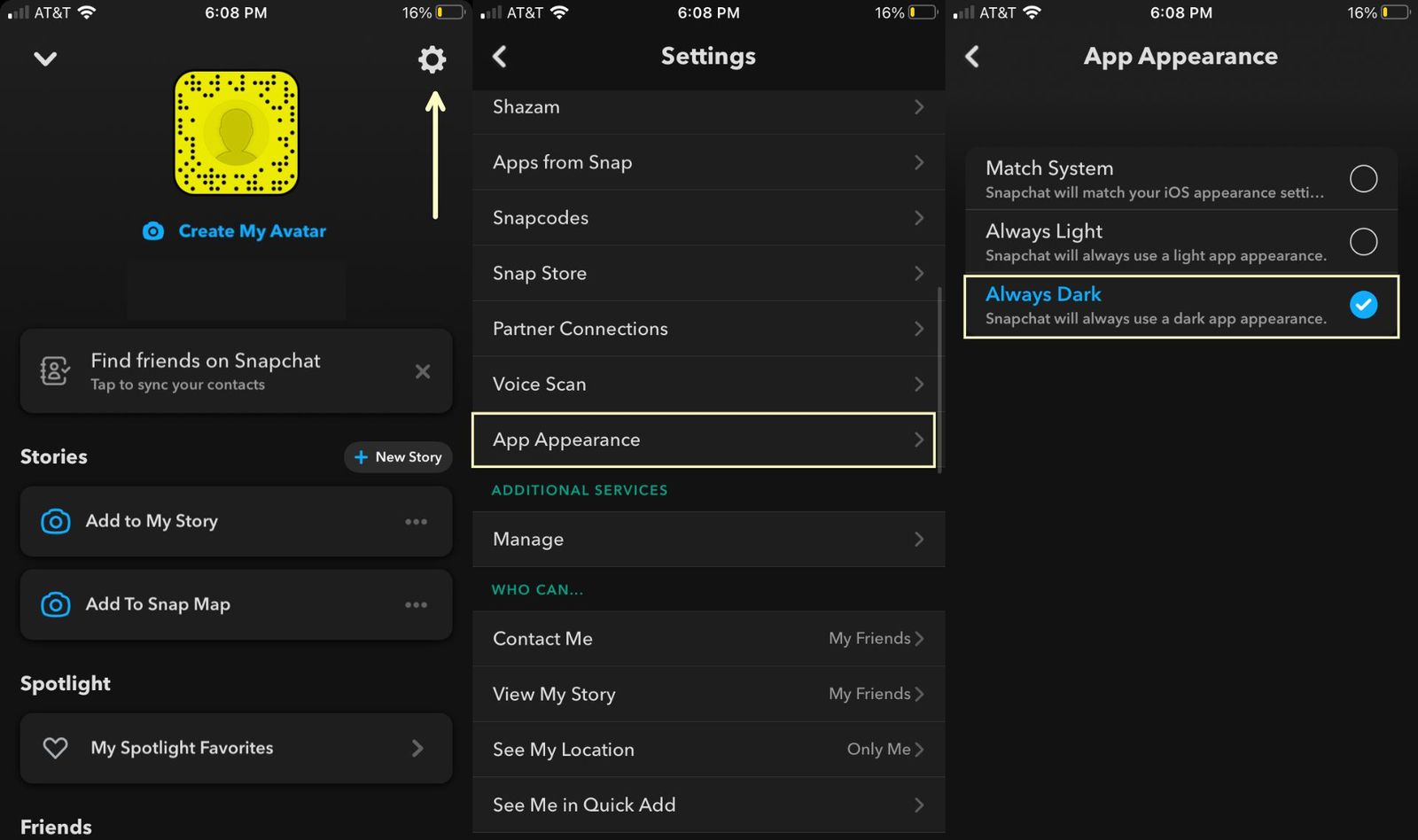 How to Enable Snapchat Dark Mode