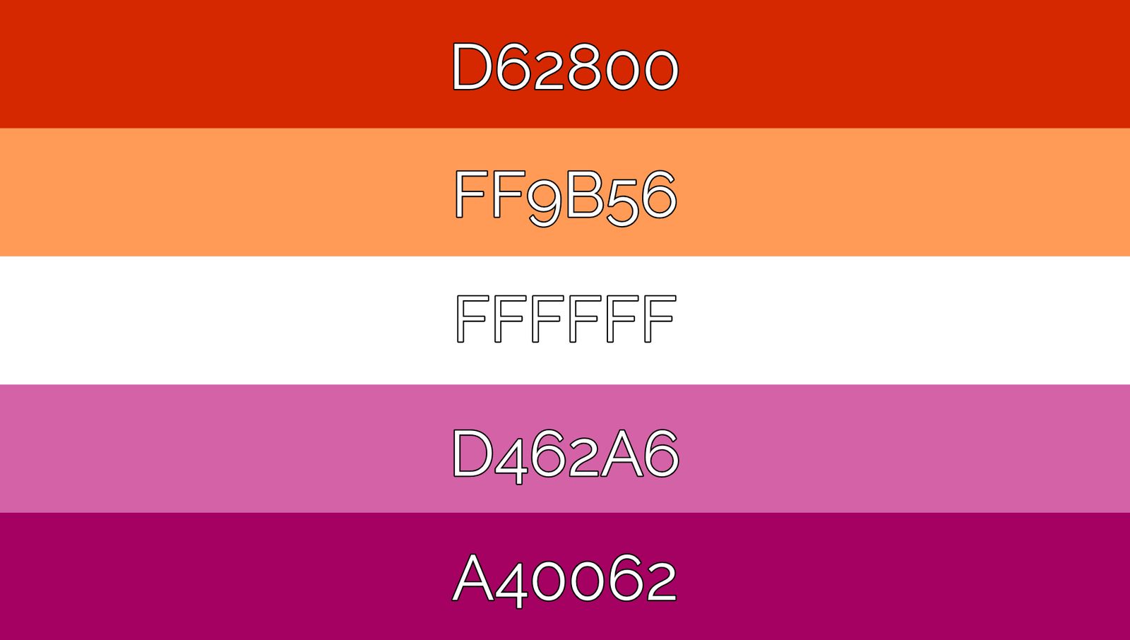 5 color lesbian flag