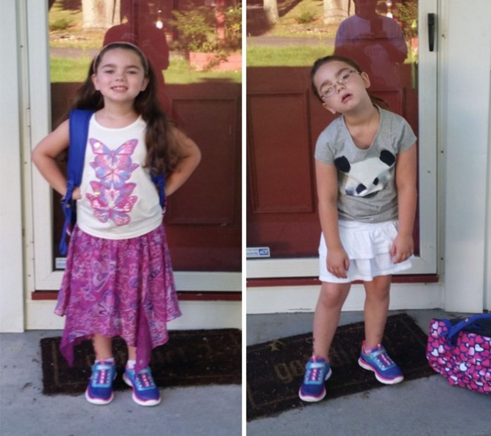 before and after first day of school