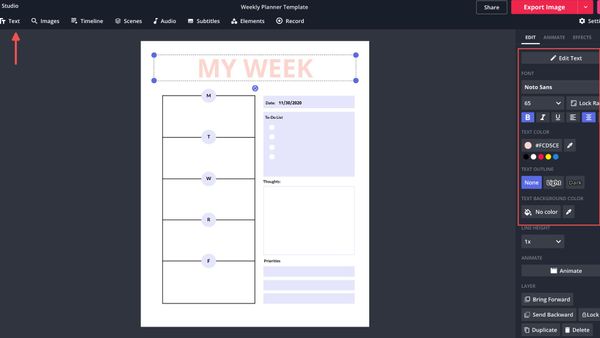 how to create a weekly planner free template