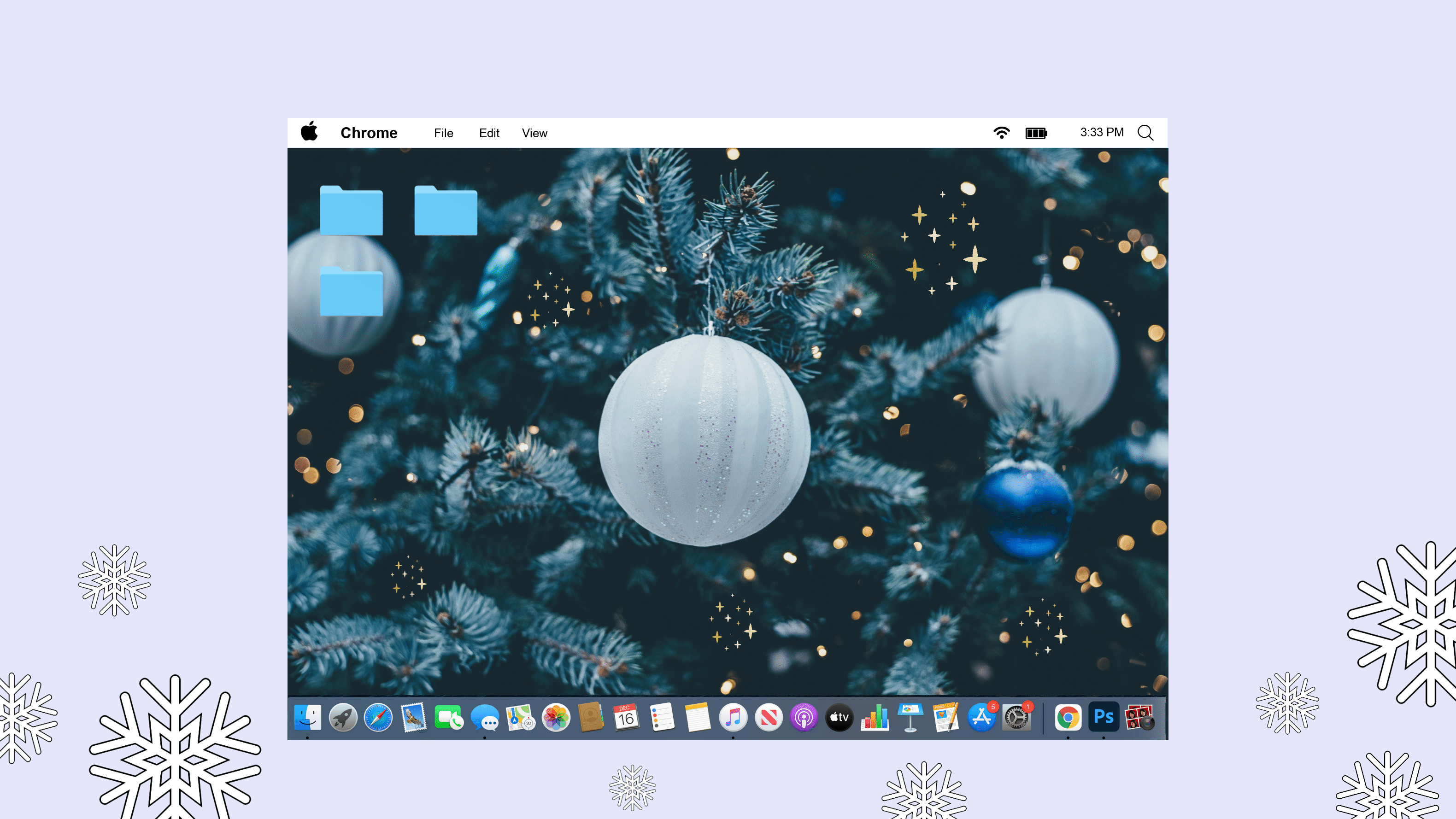 Free Simple Dark Photo Christmas Desktop Wallpaper