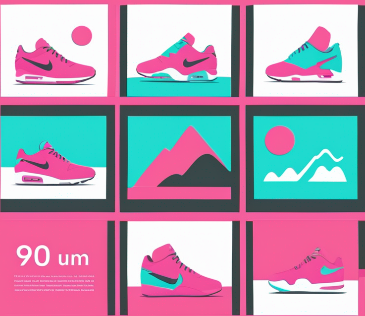 Illustration of Instagram's Top Nine trend using Nike trainers as images